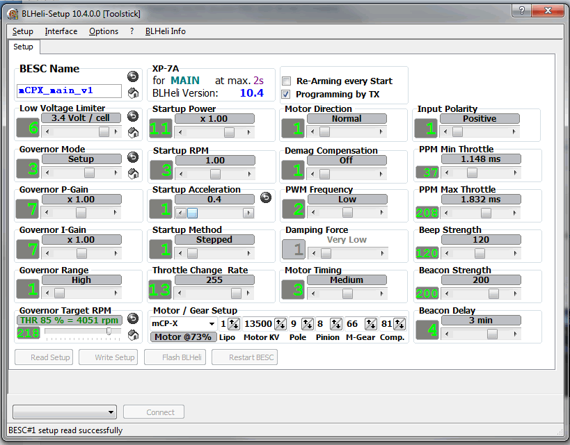 BLHeli settings for mCPX, governed at 4000RPM